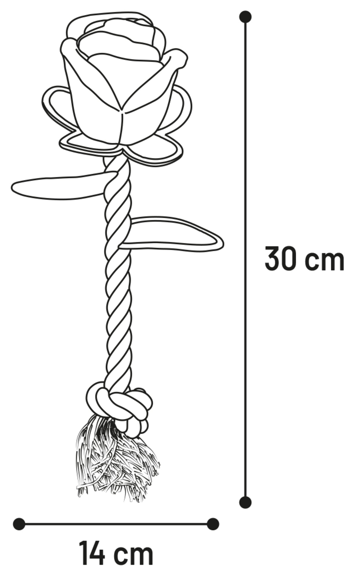 Flamingo Toy Rozie Rose with Rope - играчка за куче 14 / 10 / 30 см