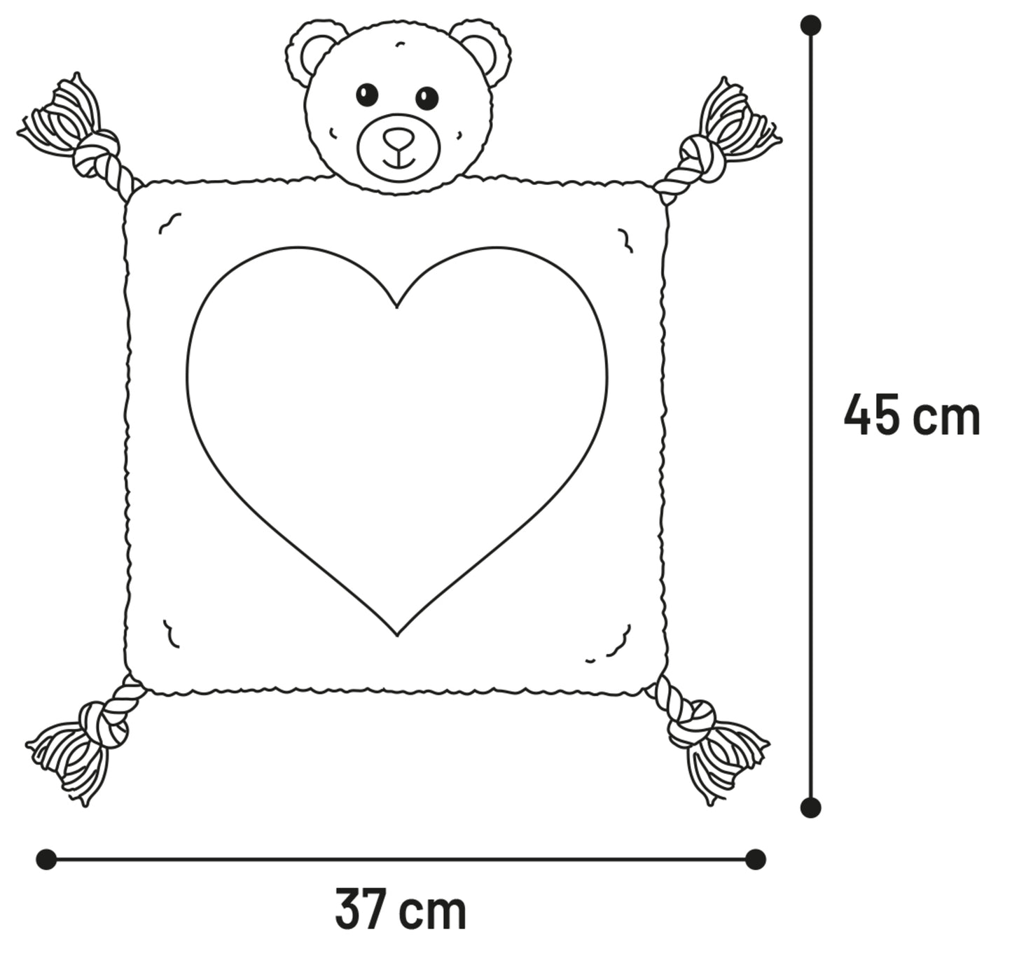 Flamingo Toy Lief Bear Cuddle Blanket - играчка за куче 45 / 37 / 7,5 см