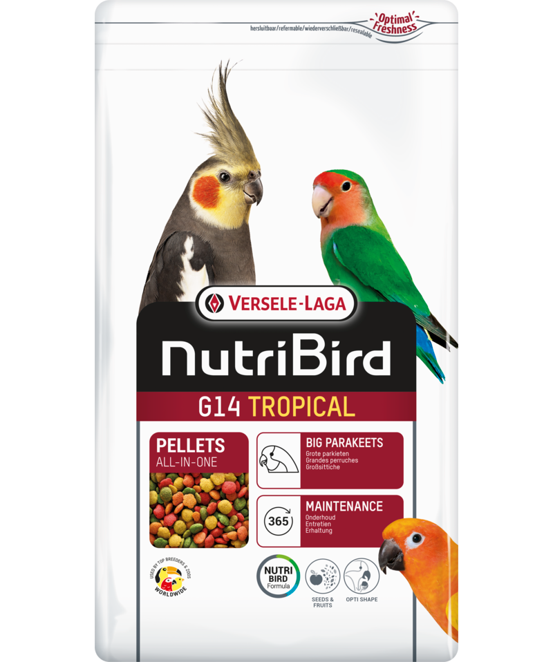 Versele Laga Nutribird G14 Tropical - пълноценна храна за средни папагали 1 кг