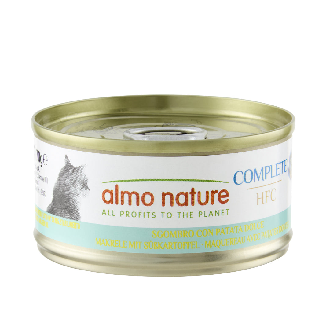 Almo Nature HFC Complete with Mackerel and Sweet Potato - консерва за котки със скумрия и сладък картоф 70 гр