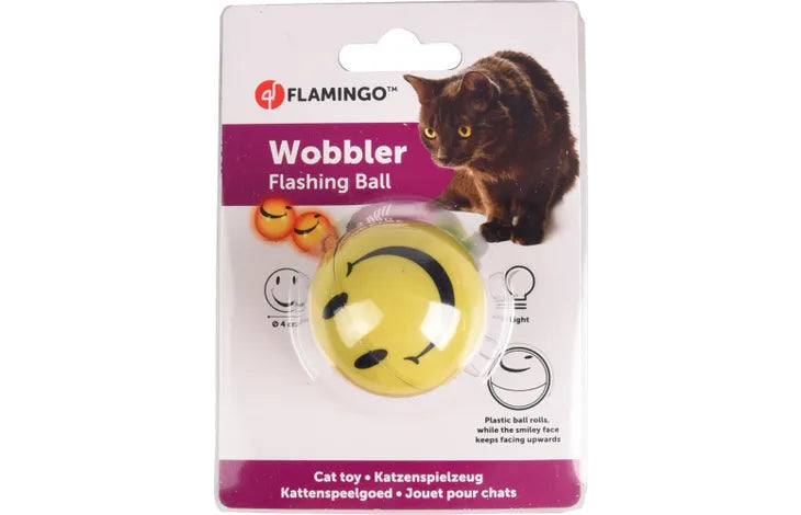 Flamingo Flashing Ball Yellow - светеща играчка за котки, 4.5см.