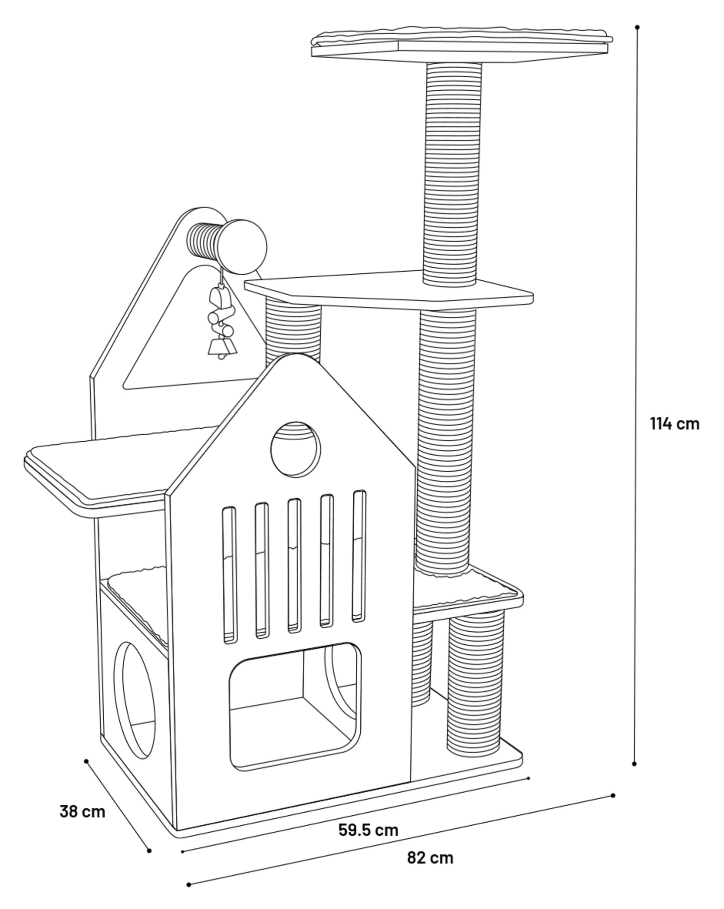 Flamingo Scratching Tree Kaisa - котешка катерушка 82 / 38 / 114 см