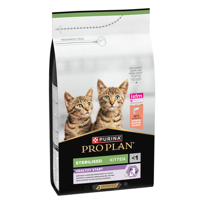 Pro Plan Sterilized Kitten Salmon - пълноценна храна за кастрирани котенца със сьомга 1,5 кг