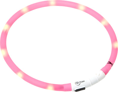 Flamingo Collar Led Nera - силиконов светещ нашийник 16 мм./ 20 - 70 см, розов