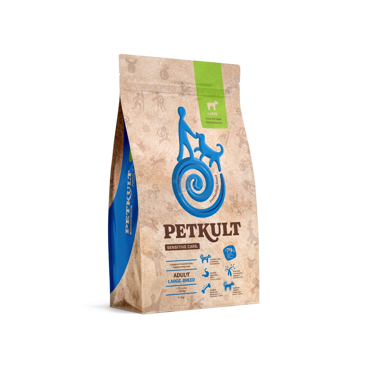 РАЗПРОДАЖБА Petkult Sensitive Care Lamb and Rice Adult Large - пълноценна храна с агне и кафяв ориз за кучета от едри породи над 12 месеца