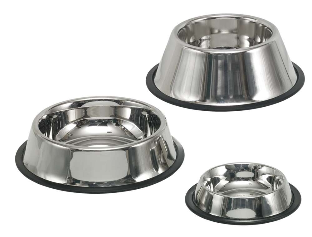 Nobby Stainless steel bowl - метална купичка с гумен кант 23 см.0.950 мл.