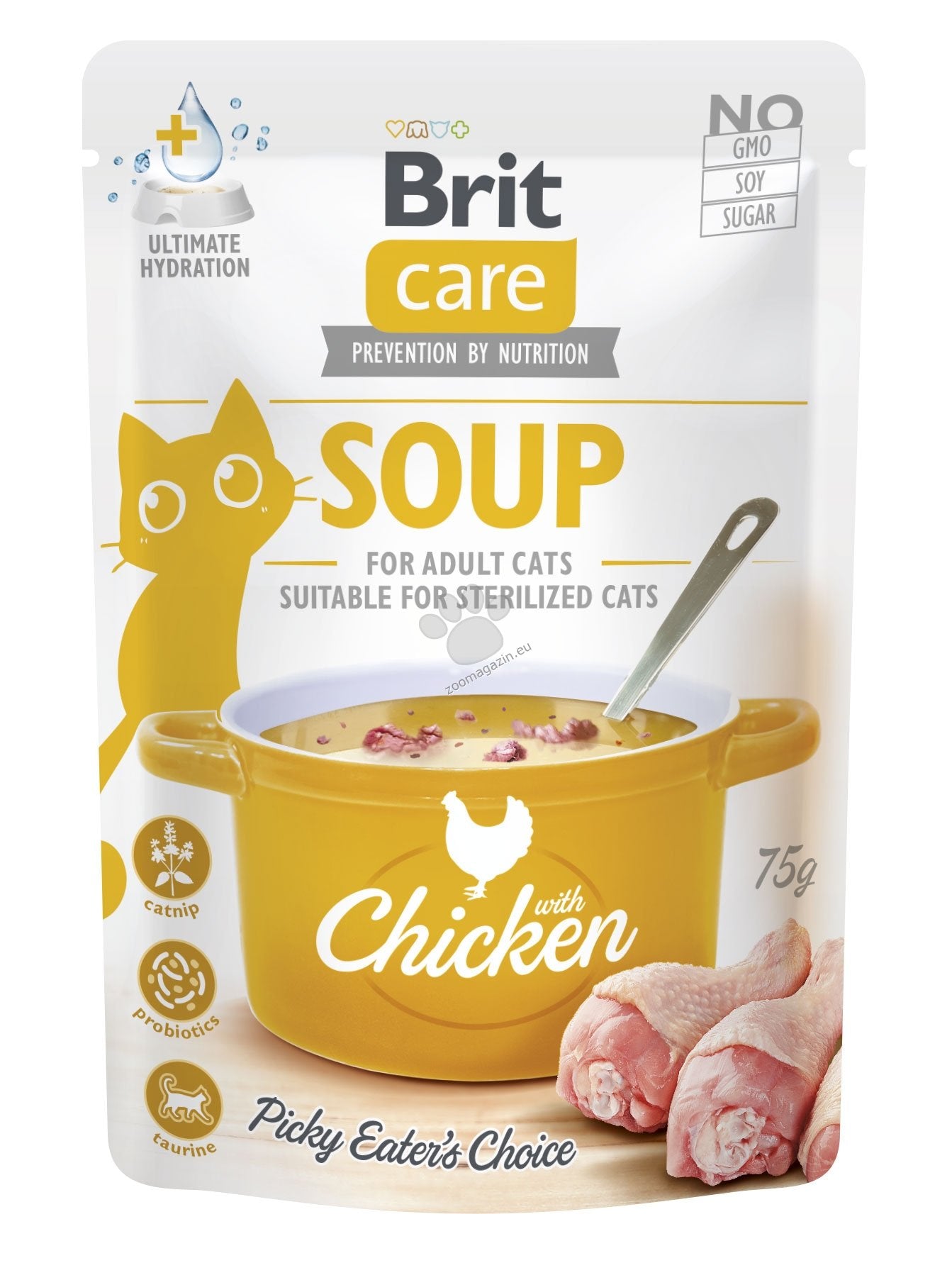 Brit Care Cat Soup with Chicken – допълваща храна за котки с пилешко месо 75 гр