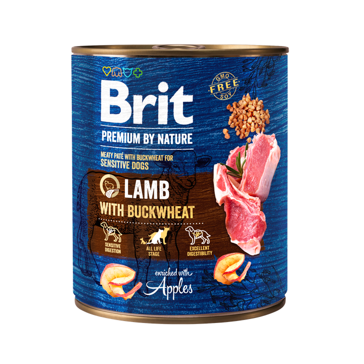 Brit Premium by Nature Lamb Buckwheat - консерва за кучета с агнешко месо и елда