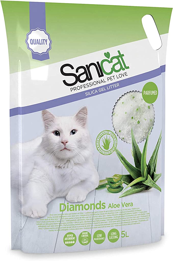 Sanicat Diamonds Aloe Vera - силиконова котешка тоалетна с аромат на алое вера