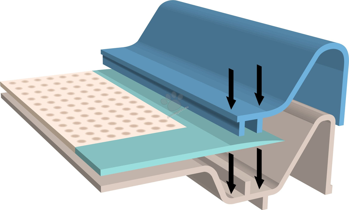 Flamingo Puppy Trainer M - хигиенен комплект с противоплъзгаща основа и 10 подложки за обучение 63 / 47 / 5 см