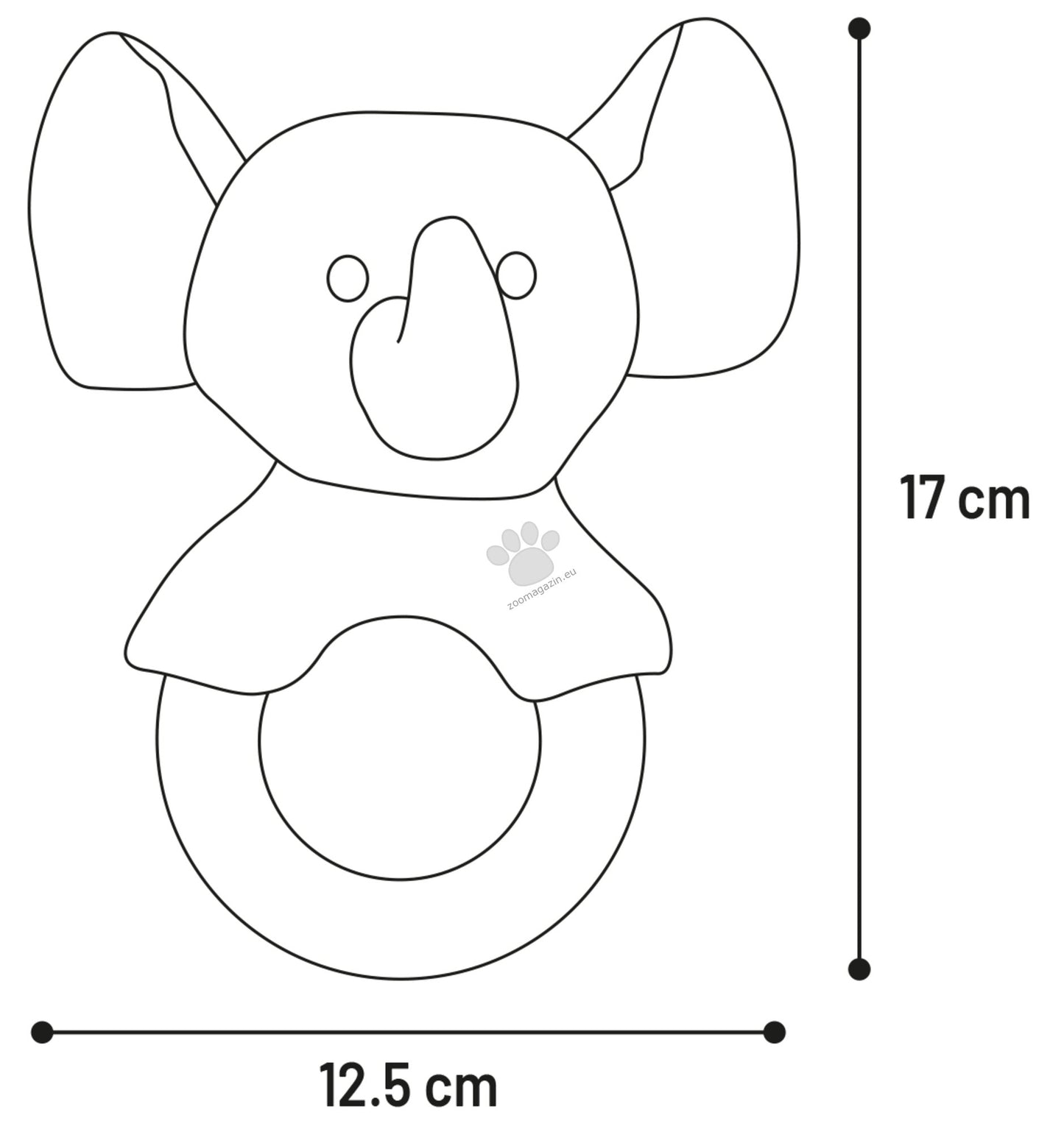 Flamingo Toy Puppy Fabbo Elephant - играчка за кученца 12,5 / 9,5 / 17 см