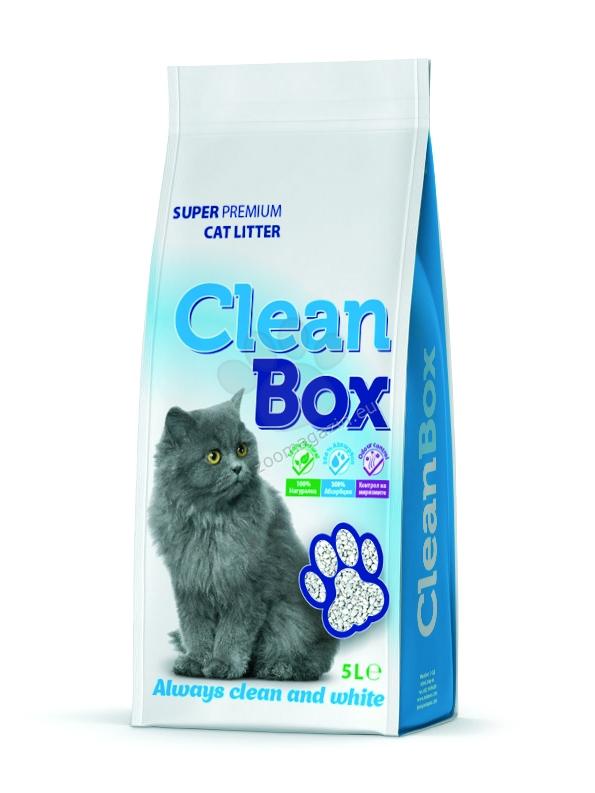 Clean Box Super Premium - постелка за котешка тоалетна от бял бентонит / натурална / 5 кг.