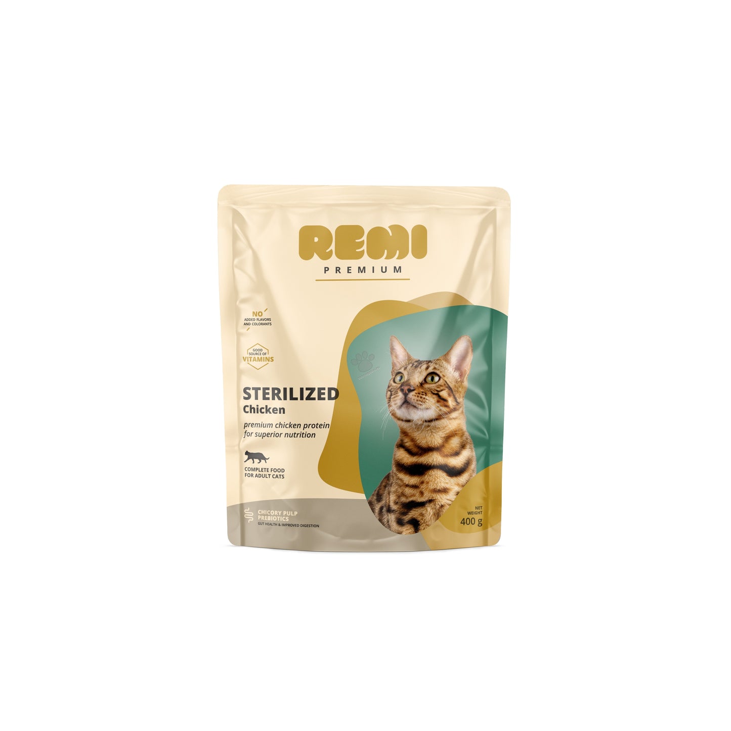 Remi Premium Cat Sterilised Chicken - суха храна за кастрирани котки с пилешко месо 400 гр