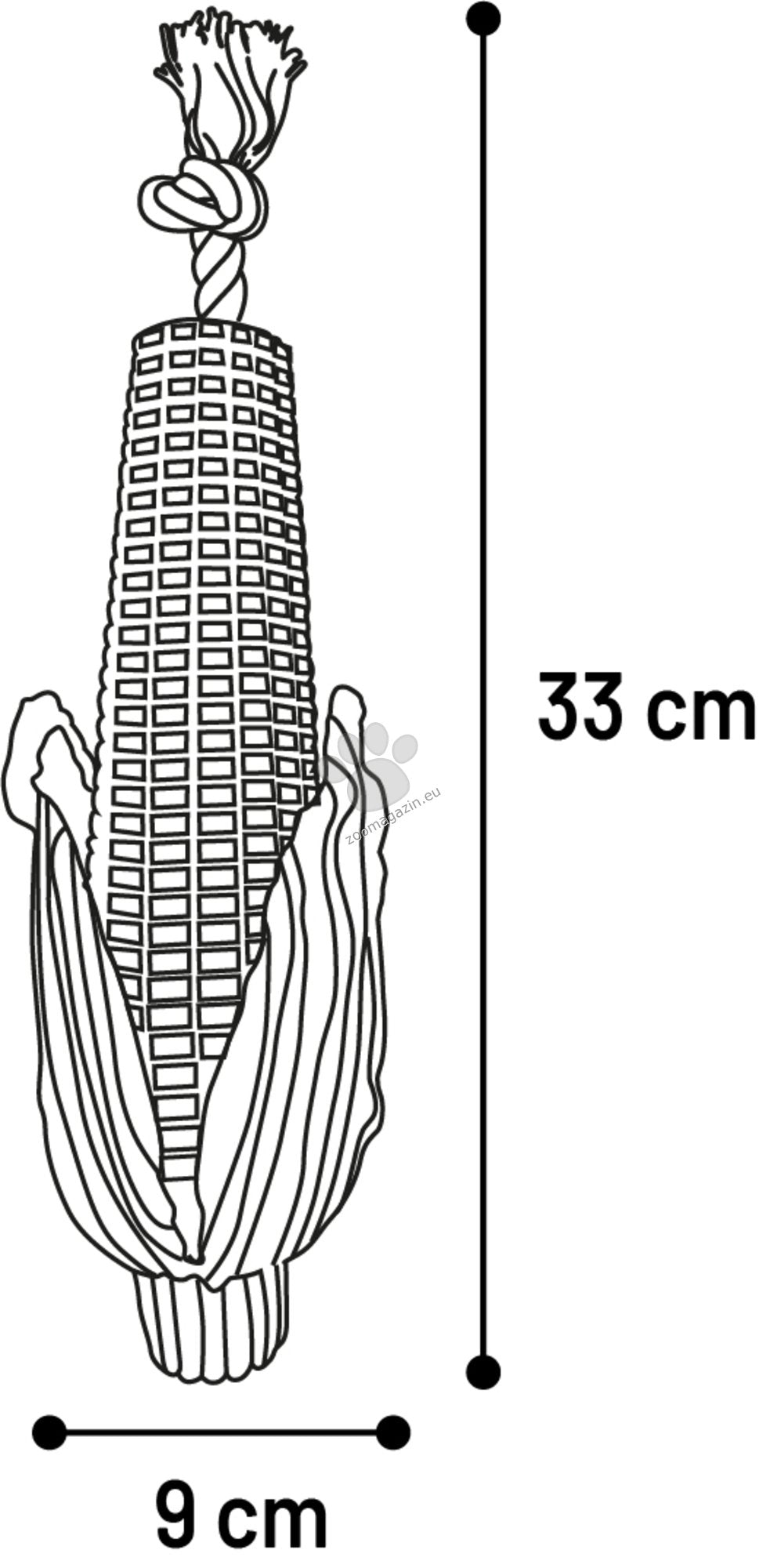 Flamingo Toy Seezo Corn with Rope - играчка за куче 33 / 9 / 9 см