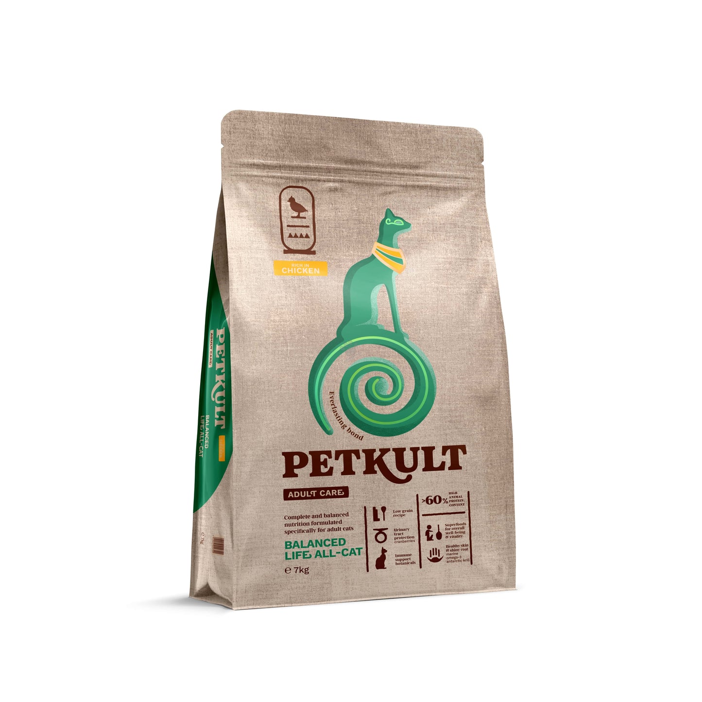 Petkult Cat Adult Care Balanced Life - пълноценна храна за възрастни котки с пилешко месо 7 кг