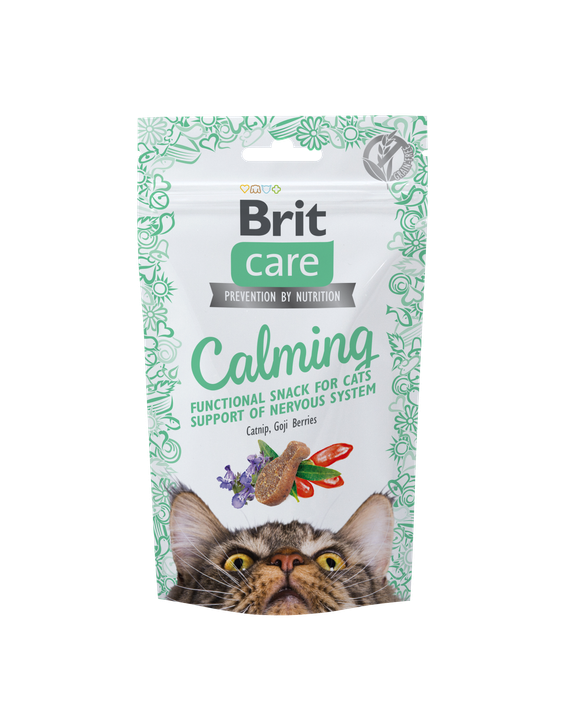 Brit Care Cat Snack Calming - лакомства за котки с успокояващ ефект с вкус на котешка трева и годжи бери 50 гр
