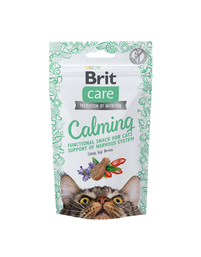 Brit Care Cat Snack Calming - лакомства за котки с успокояващ ефект с вкус на котешка трева и годжи бери 50 гр