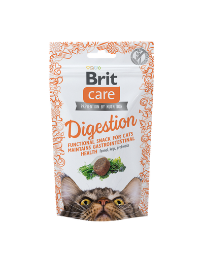 Brit Care Cat Snack Digestion - лакомства за подпомагане на храносмилането с копър и водорасли 50 гр