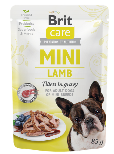 Brit Care Mini with Lamb Fillets in Gravy - филета в сос за малки породи кучета с агнешко 85 гр