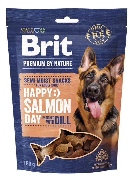 Brit Premium by Nature Dog Snacks Salmon with Dill - полувлажни лакомства със сьомга и копър 180 гр