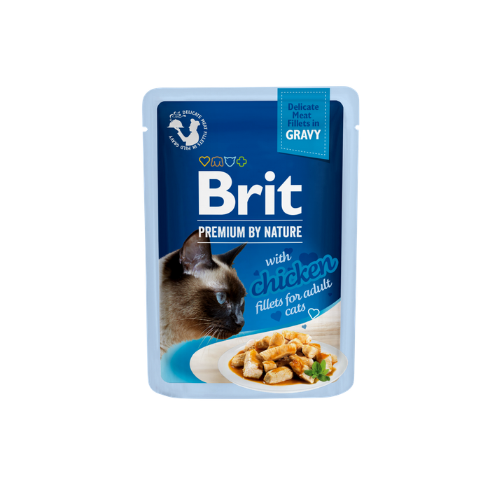 Brit Premium Delicate - пилешки филенца в сос 85 гр