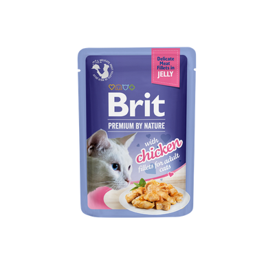 Brit Premium Delicate - пилешки филенца в желе 85 гр