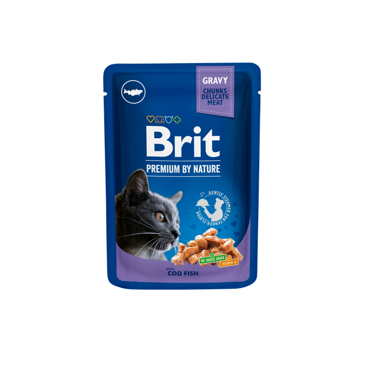 Brit Cod Fish - пауч за котки с риба треска 100 гр