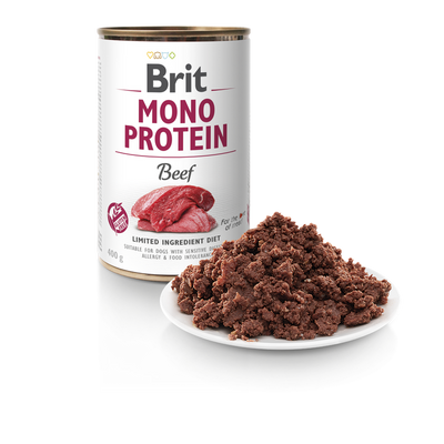 Brit Mono Protein Beef - монопротеинова консерва за кучета с говеждо месо 400 гр