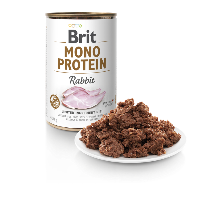 Brit Mono Protein Rabbit - монопротеинова консерва за кучета със заешко месо 400 гр