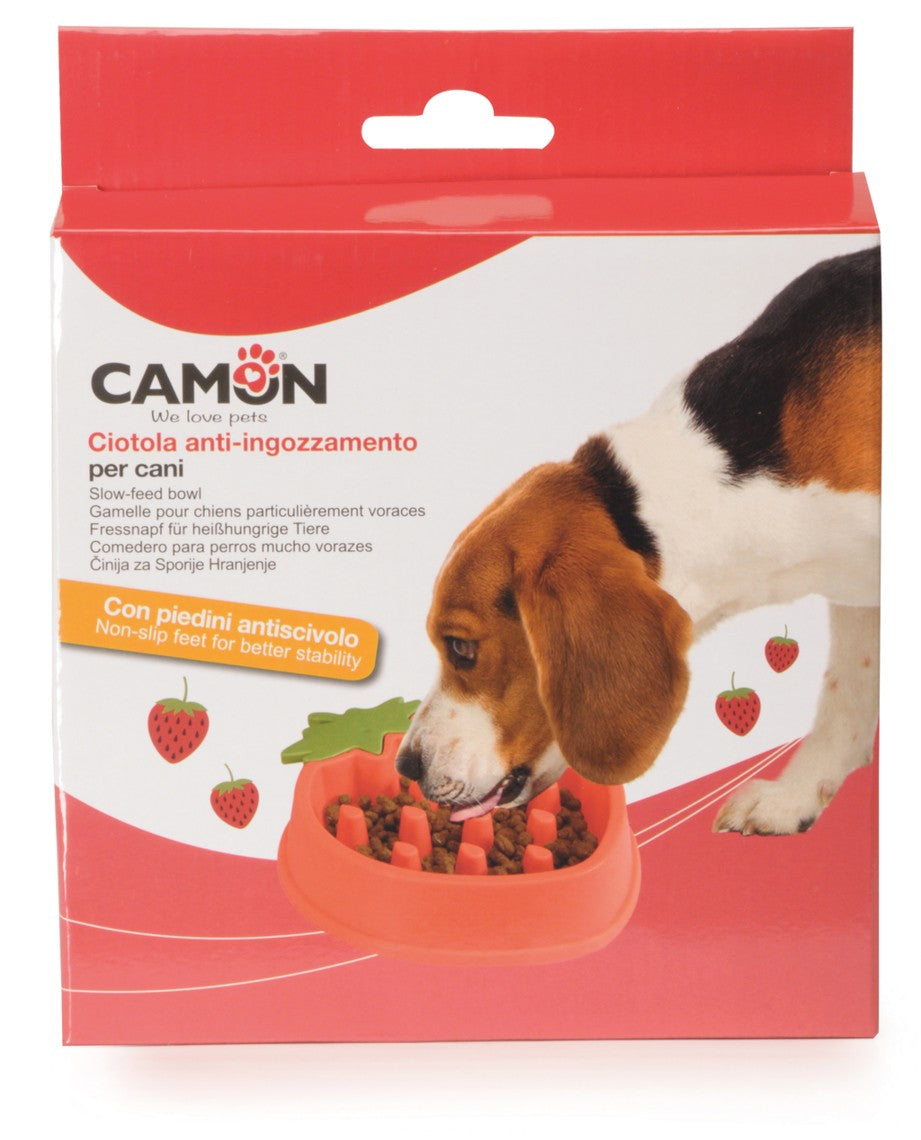 Camon Slow Feed Bowl Strawberry - пластмасова купичка за бавно хранене