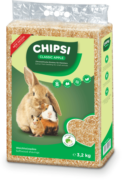 JRS Chipsi Green Apple - обезпаразитен и обезпрашен талаш с аромат на зелена ябълка, 60 литра