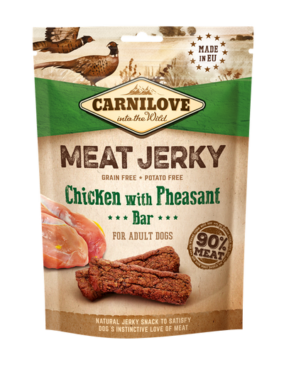 Carnilove Jerky Chicken with Pheasant Bar - сушено лакомство с пилешко и фазан 100 гр