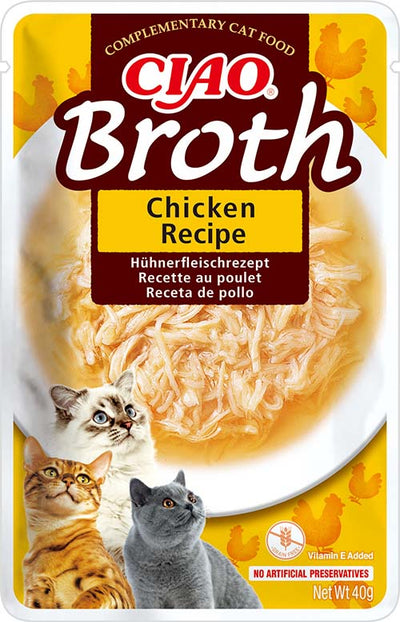 Inaba Ciao Broth Chicken - пауч за котки с пилешко месо в бульон 40 гр