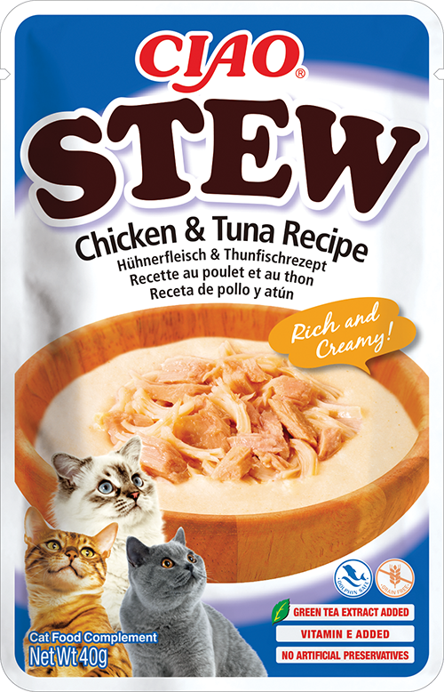 Inaba Ciao Stew Chicken and Tuna - пауч с пилешко месо и риба тон в бульон 40 гр