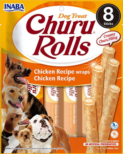 Inaba Churu Rolls Chicken - лакомство за кучета с пилешко 8 х 12 гр