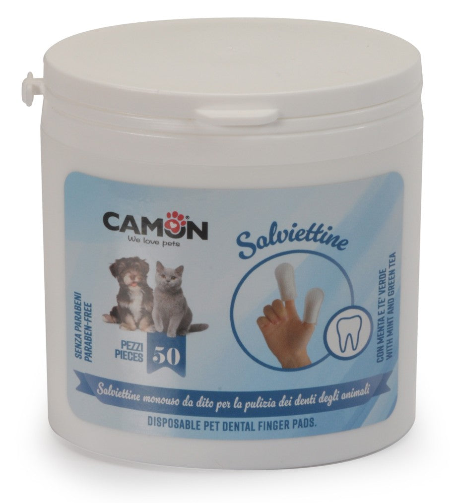 Camon Disposable Pet Dental Finger Pads - наппръстници за почистване на зъби 50 гр