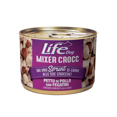 Life Natural Mixer Crocc Chicken breasts with Liver - допълваща храна за кучета с пилешко месо и дробчета 150 гр