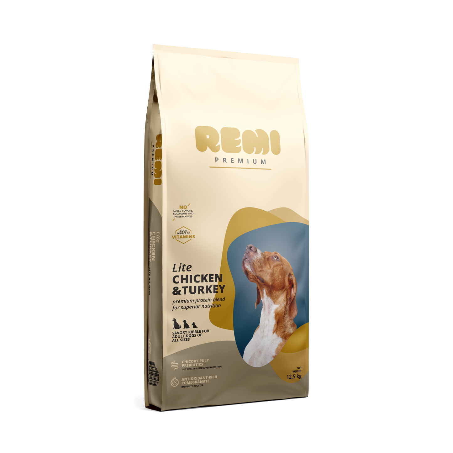 Remi Premium Dog Lite Chicken and Turkey - суха храна за кучета с наднормено тегло от всички породи с пилешко и пуешко месо