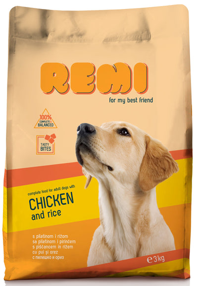 Remi Dog Chicken and Rice - суха храна за кучета с пилешко месо и ориз
