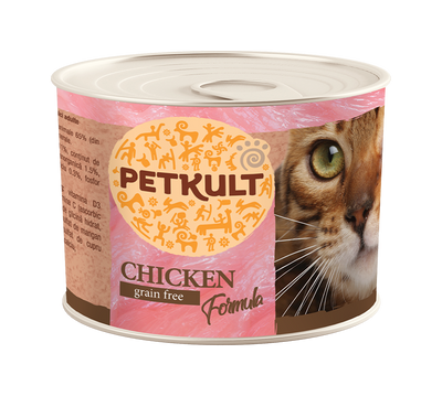Petkult Adult Cat Chicken - пълноценна консерва за котки с пилешко 185 гр