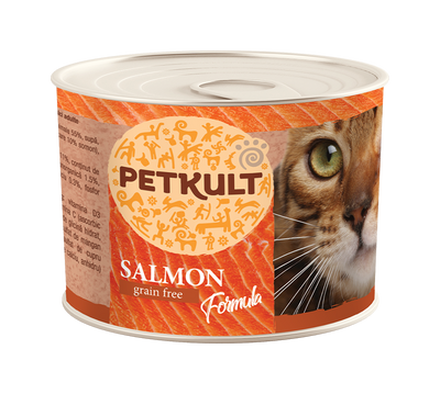 Petkult Adult Cat Salmon - пълноценна консерва за котки със сьомга 185 гр