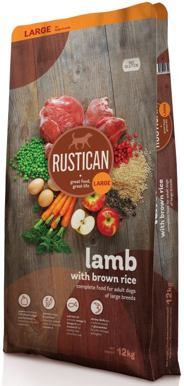 Rustican Large Breed Lamb and Brown Rice - пълноценна храна за кучета от големи породи с агнешко и кафяв ориз