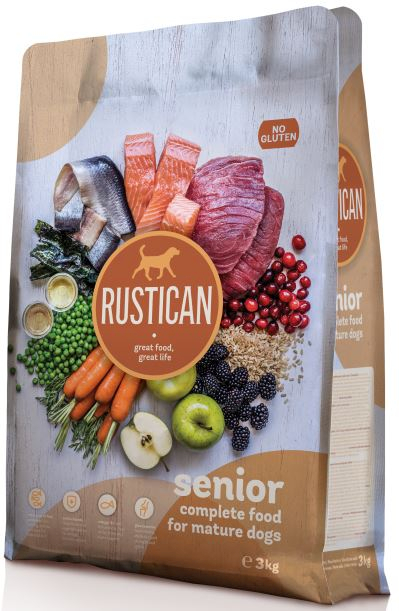 Rustican Senior with Herring, Salmon and Tuna - пълноценна храна за възрастни кучета с херинга, сьомга и риба тон