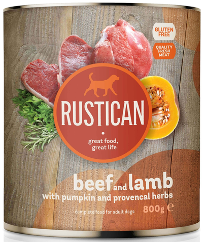 Rustican Beef and Lamb with Pumpkin - консерва за кучета с говеждо и агнешко, тиква и провансалски подправки