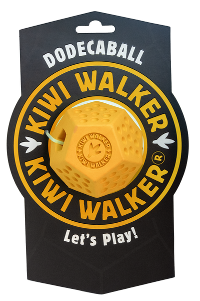 Kiwi Walker Lets Play Dodecaball Mini Orange - гумена играчка за лакомства 4 см, оранжев
