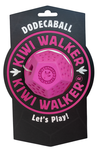 Kiwi Walker Lets Play Dodecaball Pink - гумена играчка за лакомства 8 см, розов
