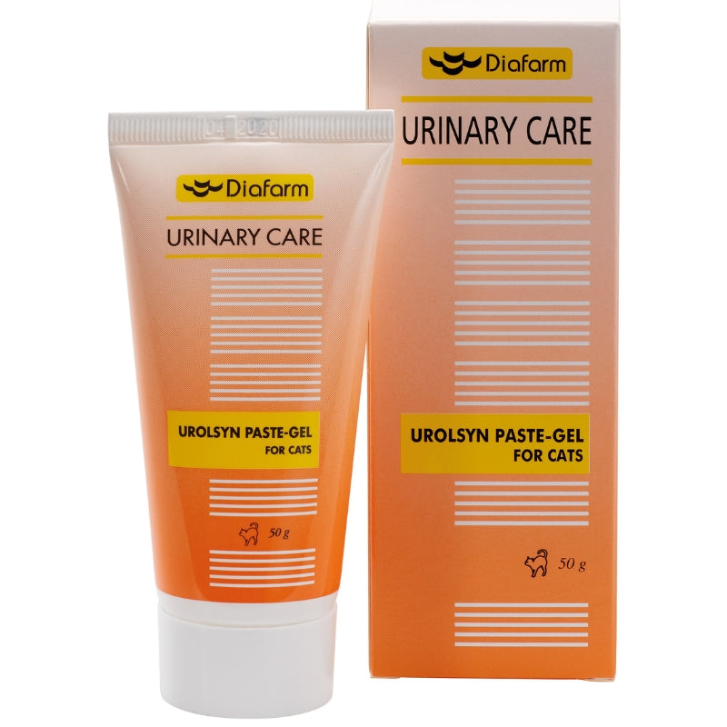 Diafarm Urolsyn Paste Gel - хранителна добавка за разтваряне на струвитни кристали при котки 50 мл