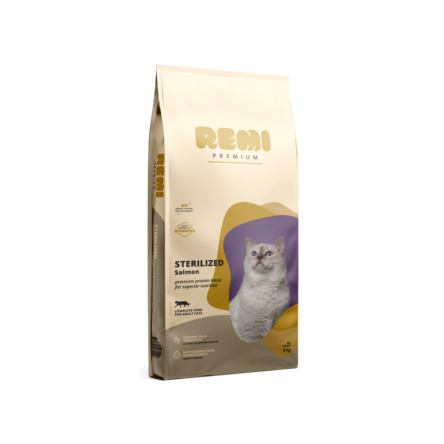 Remi Premium Cat Sterilised Salmon - суха храна за кастрирани котки със сьомга