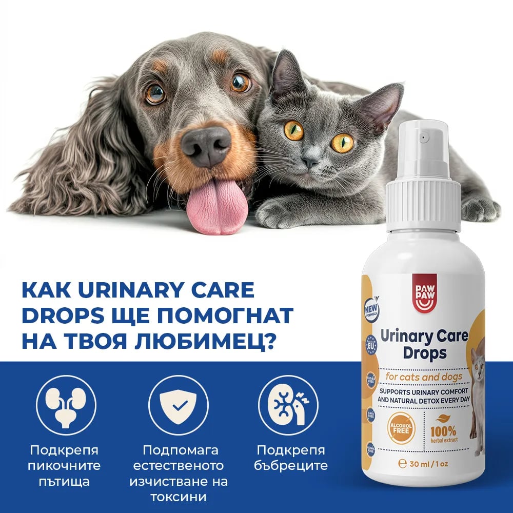 Paw2Paw Urinary Care Drops - билкови капки за бъбреците и пикочните пътища 30 мл