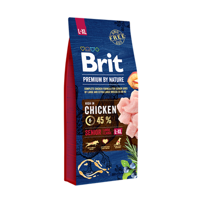 Brit Premium by Nature Senior L+XL - пълноценна храна за кучета големи и гигантски породи над 7 години